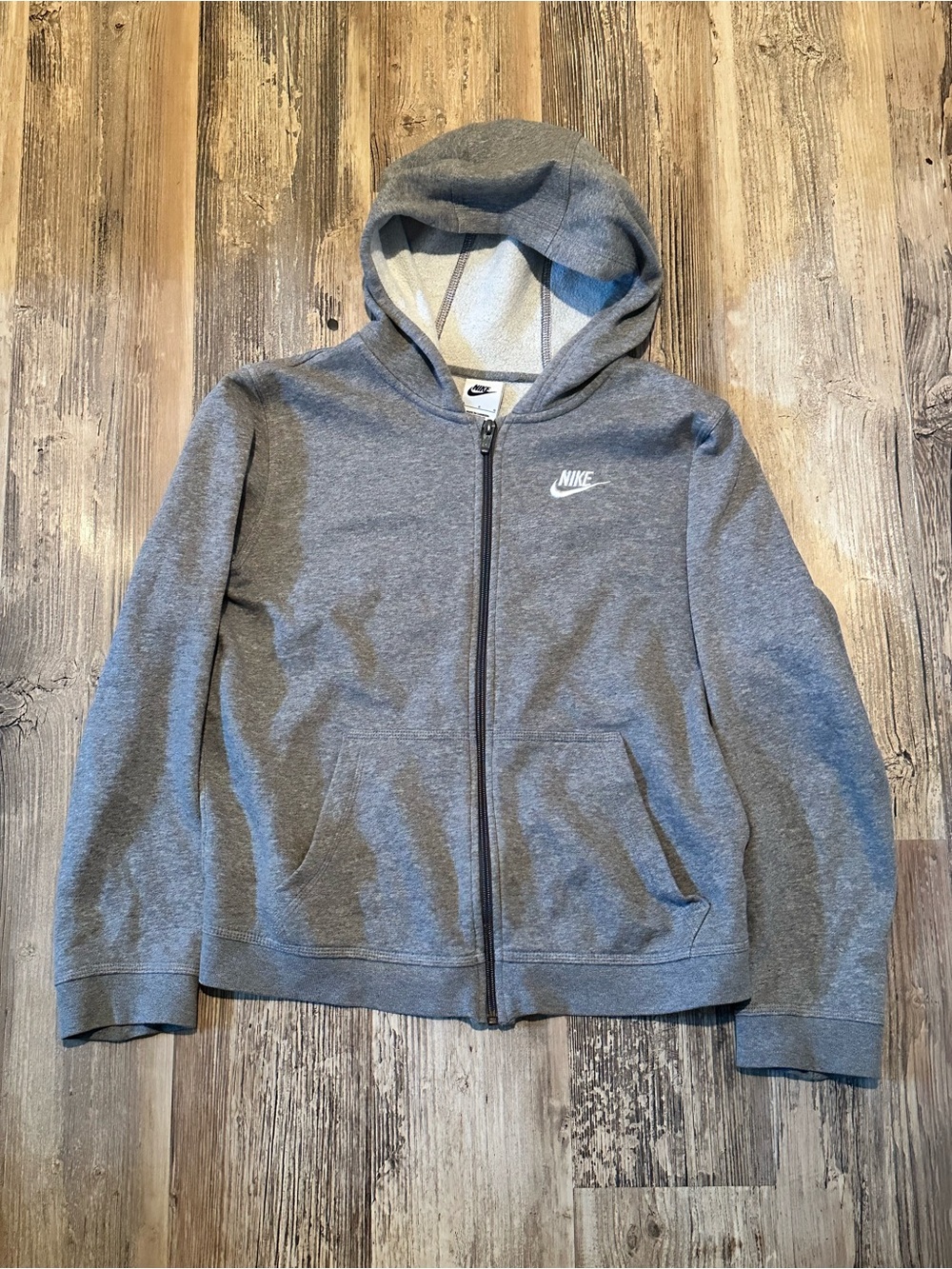 Nike Kids Gray Zip-Up Hooded Jacket
